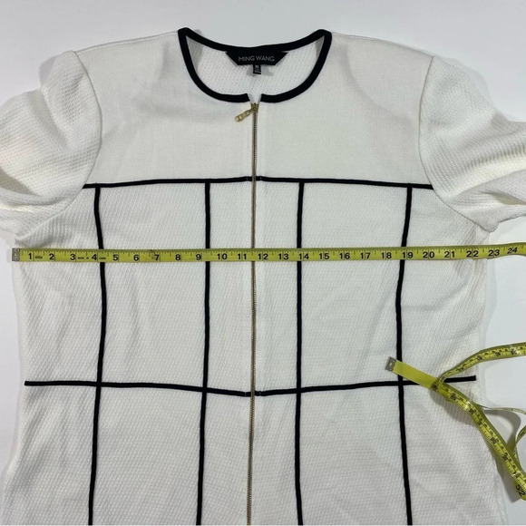 Ming Wang Knit Zip Cardigan 3/4 Sleeve - Picture 6 of 7